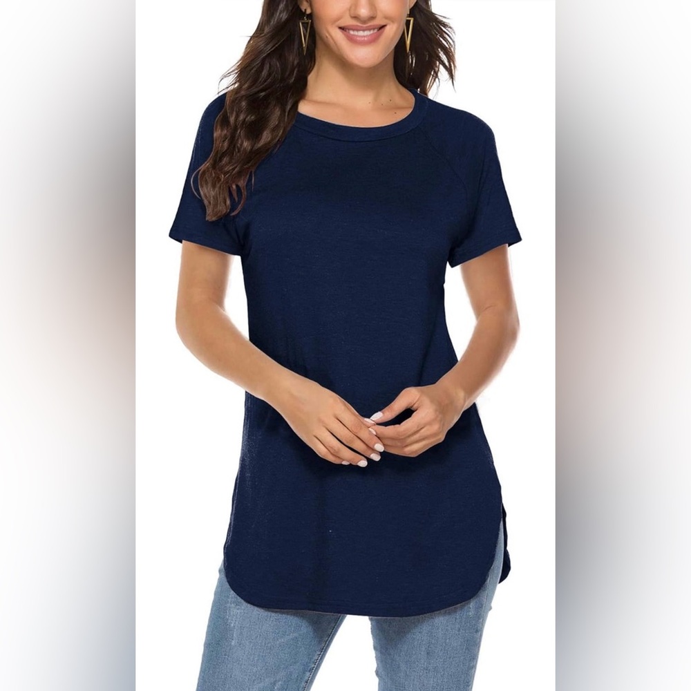 Navy short sleeve tunic tee